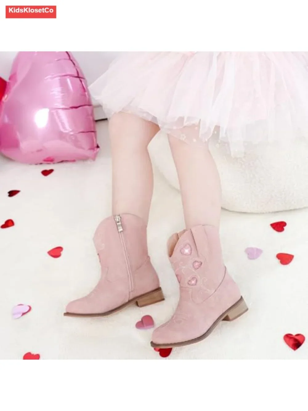 Toddler Cowgirl Boots Girls Cowboy Boot Ankle Zip Glitter Heart